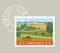 Kentucky postage stamp design. Vector illustration.