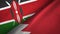 Kenya and Bahrain two flags textile cloth, fabric texture