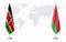 Kenya and Belarusian flags for official meeting