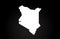 Kenya black and white country border map logo design