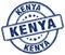 Kenya blue grunge round vintage stamp