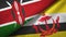 Kenya and Brunei two flags textile cloth