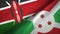 Kenya and Burundi two flags textile cloth, fabric texture