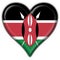 Kenya button flag heart shape