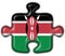 Kenya button flag puzzle shape