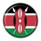 Kenya button flag round shape