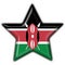 Kenya button flag star shape