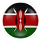 Kenya button on white background
