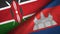 Kenya and Cambodia two flags textile cloth, fabric texture