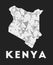 Kenya - communication network map of country.