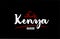 Kenya country on black background with red love heart and its capital Nairobi