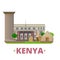 Kenya country design template Flat cartoon style w