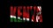 Kenya country name on transparent background. Word animation with waving national flag