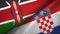 Kenya and Croatia two flags textile cloth, fabric texture