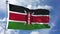 Kenya Flag in a Blue Sky