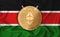 kenya flag  ethereum gold coin on flag background. The concept of blockchain  bitcoin  currency decentralization in the country.