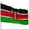 Kenya Flag on Flagpole