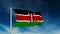 Kenya flag slider style. Waving in the wind with