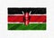 Kenya hand painted waving national flag.
