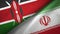 Kenya and Iran two flags textile cloth, fabric texture