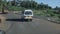 KENYA, KISUMU - MAY 20, 2017: View from inside c moving car. Automobile is going through the countryside near village in