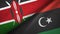 Kenya and Libya two flags textile cloth, fabric texture