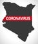 Kenya map with Coronavirus warning illustration