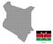 Kenya map with flag.