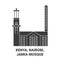 Kenya, Nairobi, Jamia Mosque travel landmark vector illustration