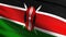 Kenya national flag blowing in the wind isolated. Official patriotic abstract design. 3D rendering illustration of waving sign