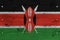 Kenya national flag painted old oak wood fastened