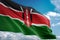 Kenya national flag waving blue sky background realistic 3d illustration