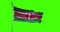 Kenya national flag waving footage. Chroma key