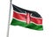 Kenya national flag waving isolated on white background realistic 3d illustration