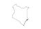 Kenya outline map country shape