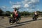 KENYA, Samburu- 01 January 2019:girls cycling across Kenya on the trail