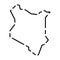 Kenya simplified broken outline vector map