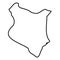 Kenya - solid black outline border map of country area. Simple flat vector illustration