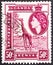 KENYA, TANGANYIKA, UGANDA - CIRCA 1954: stamp printed by Great Britain, shows giraffe and Queen Elizabeth II, circa 1954