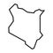 Kenya vector country map thick outline icon