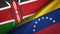 Kenya and Venezuela two flags textile cloth, fabric texture