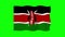 Kenya Waving Flag 2D Animation on Green Screen Background. Looping seamless animation. Motion Graphic