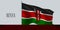 Kenya waving flag on flagpole vector illustration