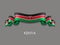 Kenyan flag wavy ribbon background. Vector illustration.