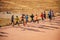 Kenyan marathon runners train at the athletics track in the town of Eldoret near Iten, the center of world endurance running.