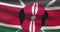 Kenyan national flag footage. Kenya waving country flag on wind