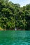 Kenyir lake lake with beautiful rainforest tropical jungle. Scenic landscape view. Located in Terengganu, Malaysia