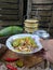 kerabu mangga or spicy mango salad, local appetizer popular in Asia