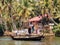 Kerala local people in Ancient wooden boat Alleppey Kerala houseboats Alappuzha Laccadive Sea southern Indian state of Kerala