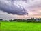 Kerala paddy fields sky evening peace